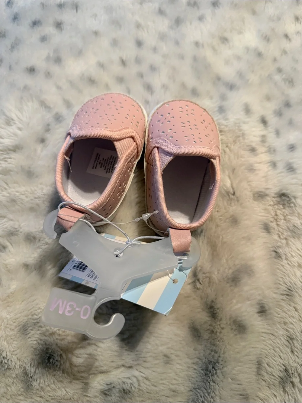 Cat & Jack Pink Floral Perforated Slip-On Baby Shoes